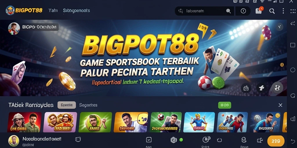 Tampilan gameplay menarik dari aplikasi Sportsbook BIGPOT88.