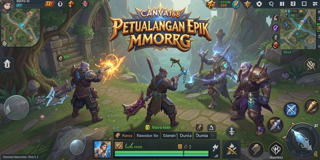 Tampilan gameplay epik dalam dunia <strong>CANVA168</strong> yang memukau.