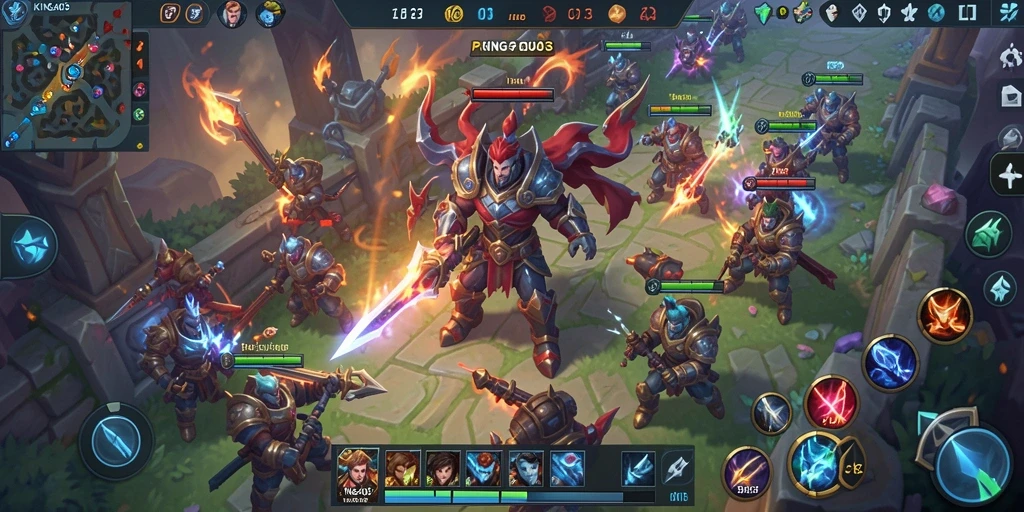 Tampilan aksi seru dalam permainan KING403 MOBA.