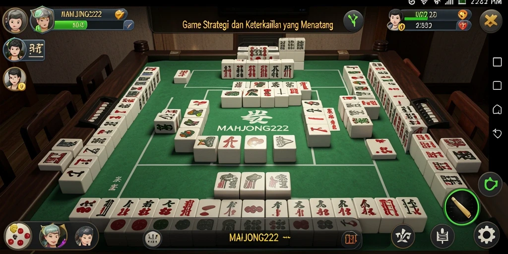 Tampilan gameplay Mahjong yang menarik dan penuh tantangan.