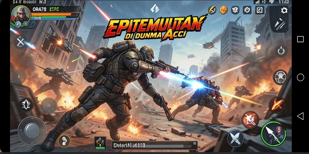 Tampilan gameplay ORA78 dengan aksi pertempuran yang intens