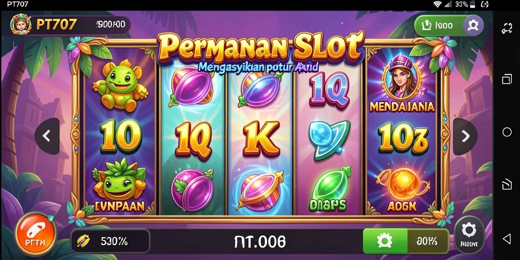 Screenshot gameplay PT707 yang menampilkan putaran Slot yang seru.