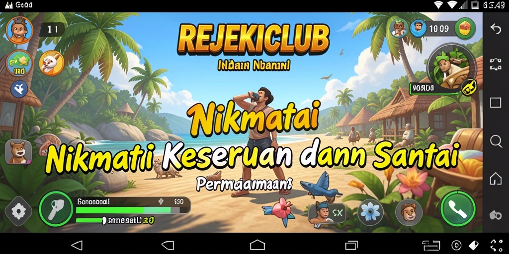 Tampilan gameplay REJEKICLUB yang menarik dan penuh warna.