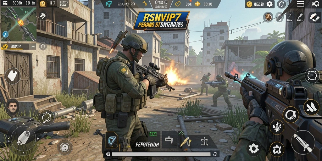 Tampilan gameplay RSNVIP7 yang penuh aksi FPS.