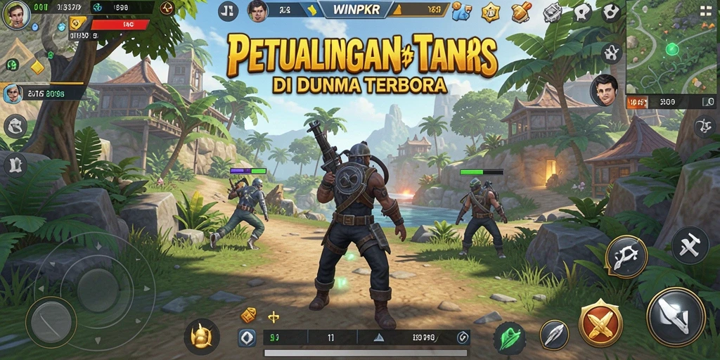 Screenshot gameplay WINPKR yang menampilkan dunia terbuka yang menakjubkan.