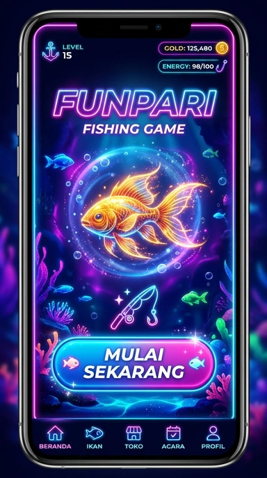 Tampilan utama aplikasi funpari yang memudahkan navigasi.